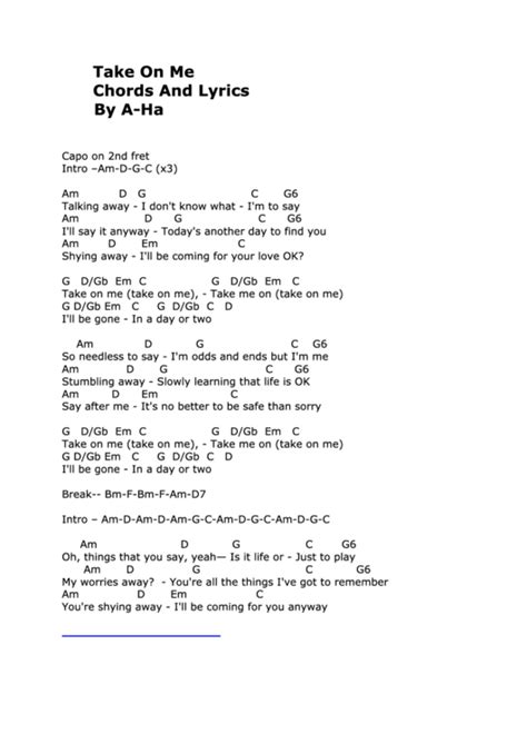 take on me lyrics|take on me testo.